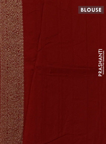 Banarasi semi raw silk saree red with allover thread & zari woven buttas and woven border