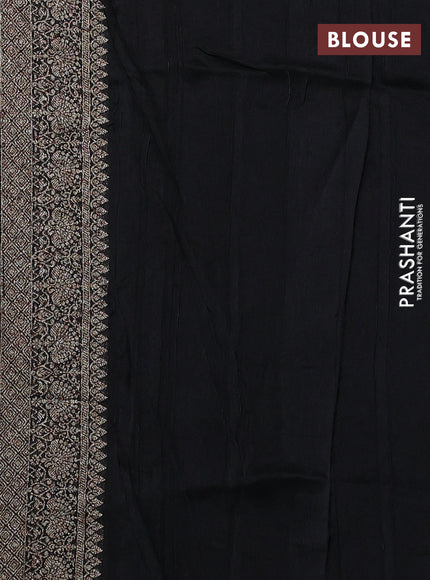 Banarasi semi raw silk saree black with allover thread & zari weaves and woven border
