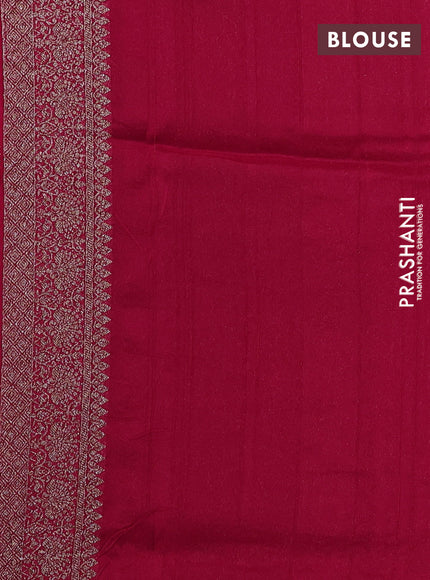 Banarasi semi raw silk saree red with allover thread & zari weaves and woven border