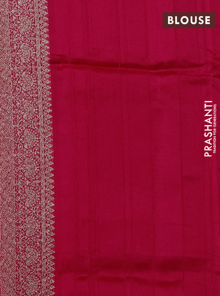 Banarasi semi raw silk saree pink with allover thread & zari weaves and woven border