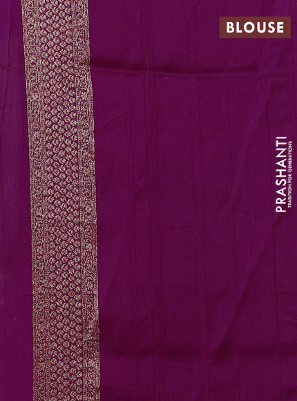Banarasi semi raw silk saree magenta pink with allover thread & zari woven buttas and woven border