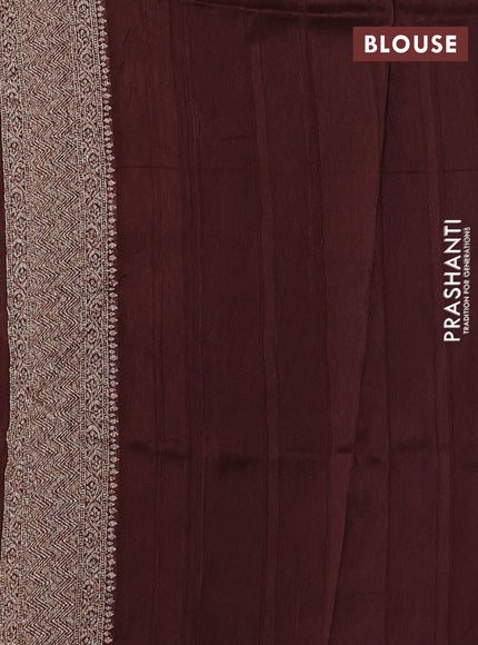 Banarasi semi raw silk saree coffee brown with allover thread & zari weaves and woven border