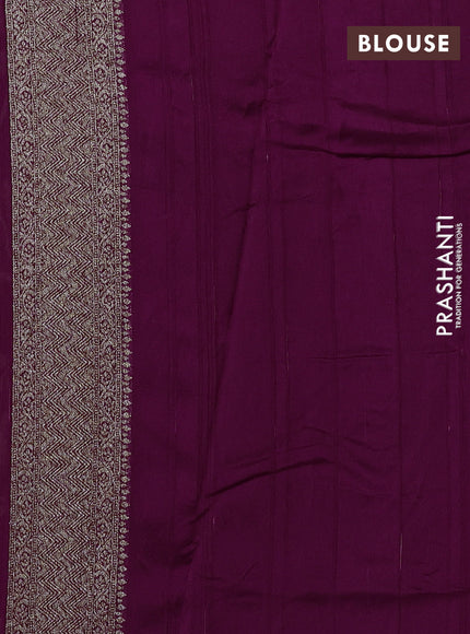 Banarasi semi raw silk saree purple with allover thread & zari weaves and woven border