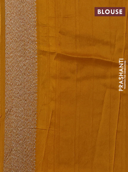 Banarasi semi raw silk saree mustard yellow with allover thread & zari weaves and woven border