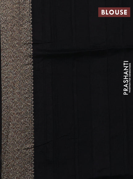 Banarasi semi raw silk saree black with allover thread & zari weaves and woven border