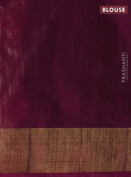 Ikat silk cotton saree cream grey and pink with allover ikat weaves and zari woven border