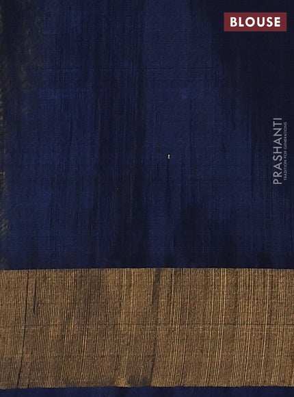 Ikat silk cotton saree yellow and peacock blue with allover ikat weaves and zari woven border