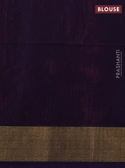 Ikat silk cotton saree pink and violet with allover ikat weaves and zari woven border