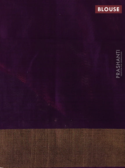 Ikat silk cotton saree pink shade and purple with allover ikat weaves and zari woven border