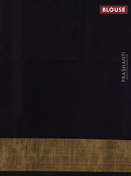 Ikat silk cotton saree pink and black with allover ikat weaves and zari woven border