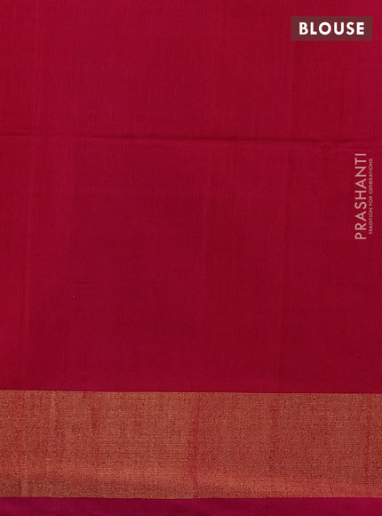 Ikat silk cotton saree violet and pink with allover ikat weaves and zari woven border