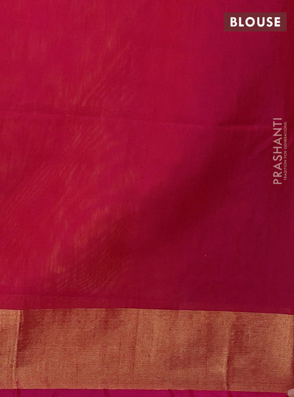 Ikat silk cotton saree yellow and pink with allover ikat weaves and zari woven border