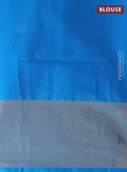 Ikat silk cotton saree violet and cs blue with allover ikat weaves and long zari woven border