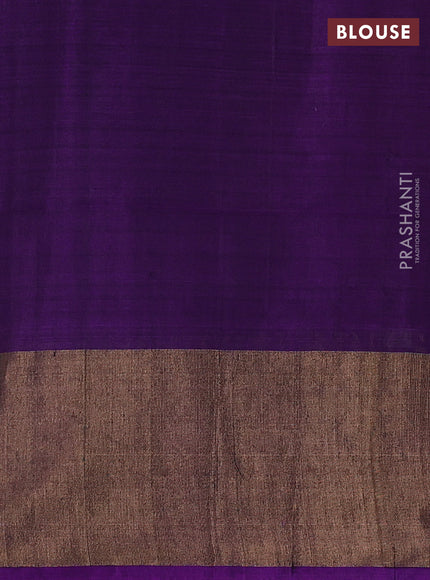 Ikat silk cotton saree light green and purple with allover ikat weaves and long zari woven border