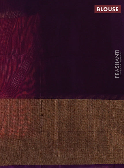 Ikat silk cotton saree pink orange and purple with allover ikat weaves and long zari woven border