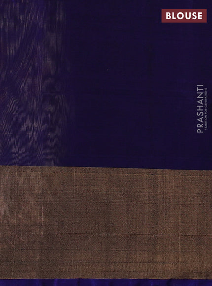 Ikat silk cotton saree off white red and blue with allover ikat weaves and long zari woven border