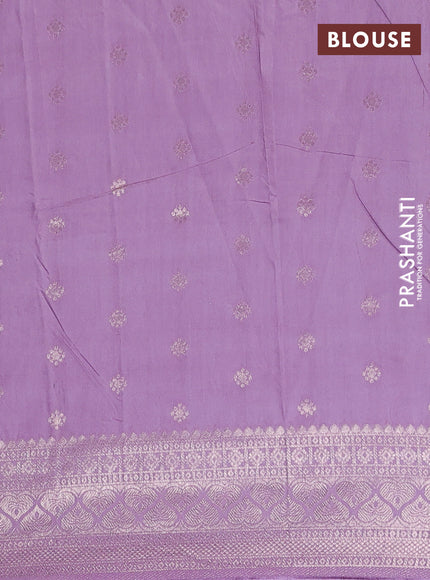 Semi chanderi saree lavender with zari woven buttas and zari woven border