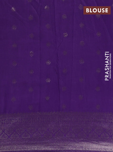 Semi chanderi saree violet with zari woven buttas and zari woven border