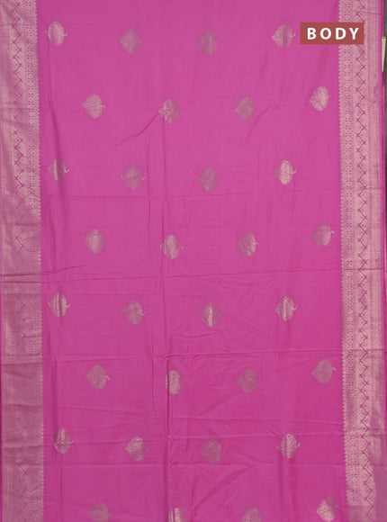 Semi chanderi saree light pink with zari woven buttas and zari woven border