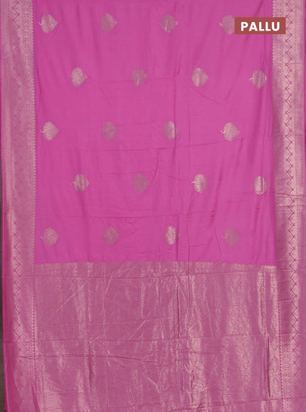 Semi chanderi saree light pink with zari woven buttas and zari woven border