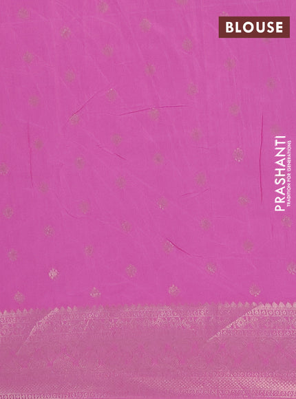Semi chanderi saree light pink with zari woven buttas and zari woven border