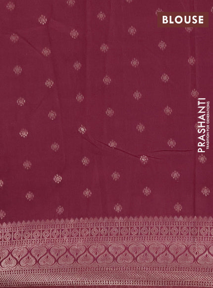 Semi chanderi saree wine shade with zari woven buttas and zari woven border