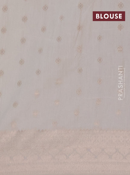 Semi chanderi saree off white with zari woven buttas and zari woven border