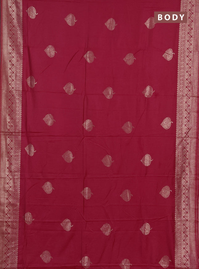 Semi chanderi saree pink with zari woven buttas and zari woven border