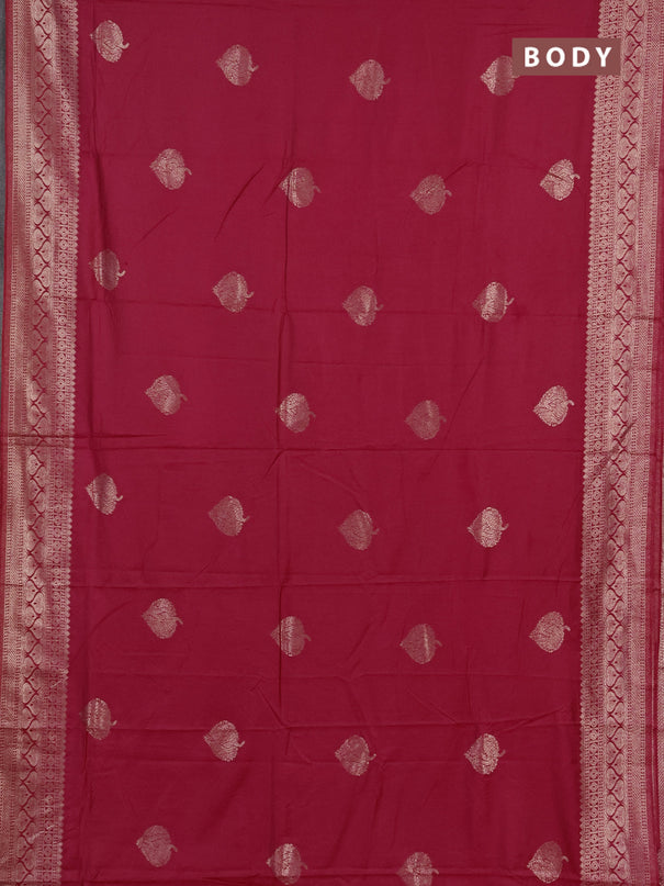 Semi chanderi saree pink with zari woven buttas and zari woven border