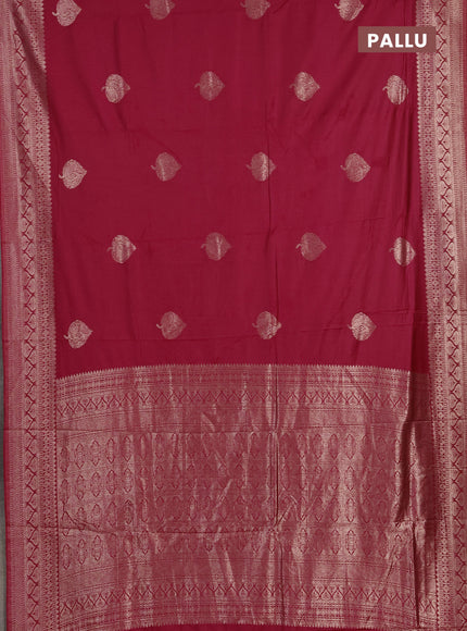 Semi chanderi saree pink with zari woven buttas and zari woven border