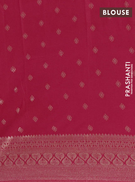 Semi chanderi saree pink with zari woven buttas and zari woven border