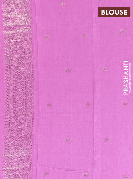 Semi chanderi saree light pink with alllover zari woven buttas and zari woven border