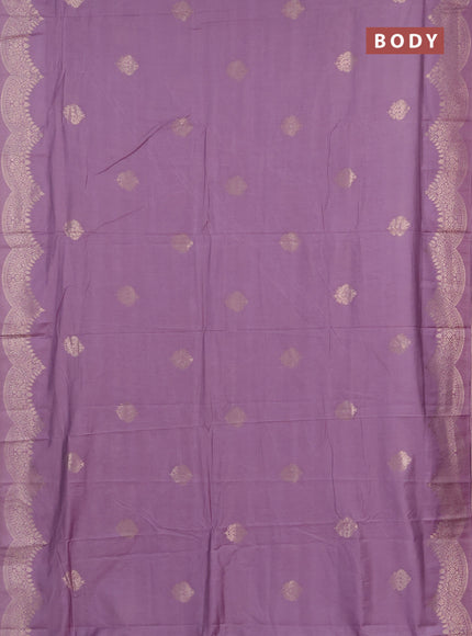 Semi chanderi saree lavender with alllover zari woven buttas and zari woven border