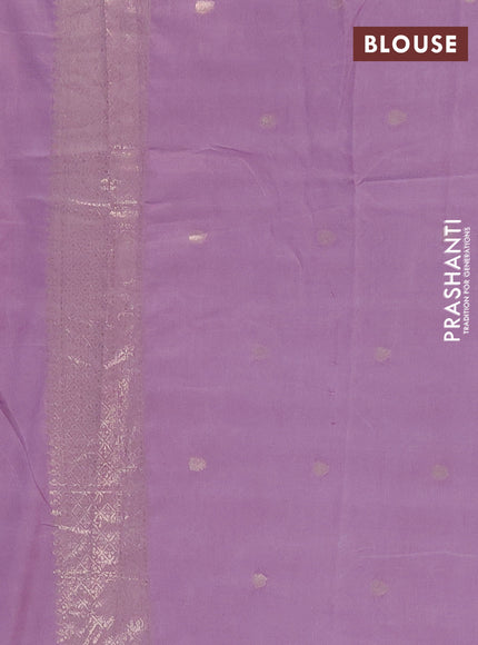 Semi chanderi saree lavender with alllover zari woven buttas and zari woven border