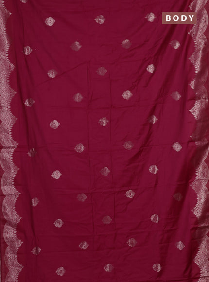 Semi chanderi saree pink with alllover zari woven buttas and zari woven border