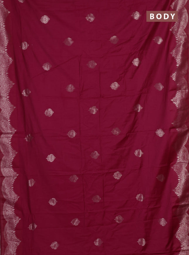 Semi chanderi saree pink with alllover zari woven buttas and zari woven border