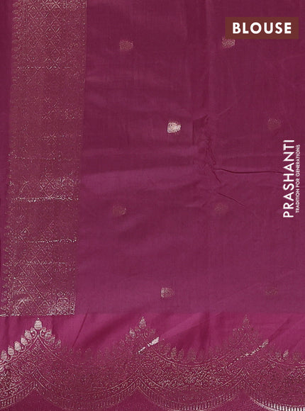 Semi chanderi saree deep wine with alllover zari woven buttas and zari woven border
