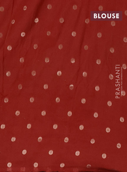 Semi chanderi saree maroon with plain body and zari woven border