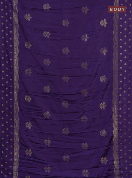 Semi chanderi saree violet with allover zari woven buttas and zari woven border