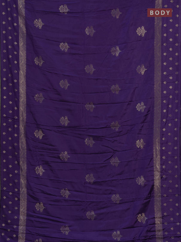 Semi chanderi saree violet with allover zari woven buttas and zari woven border