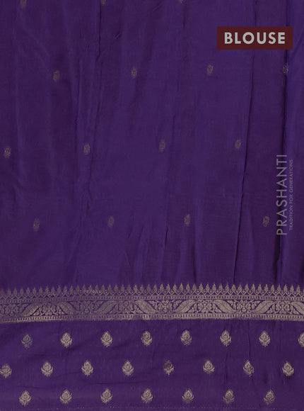 Semi chanderi saree violet with allover zari woven buttas and zari woven border