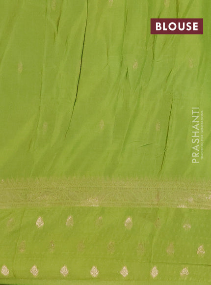 Semi chanderi saree light green with allover zari woven buttas and zari woven border
