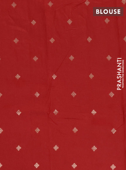 Semi chanderi saree maroon with allover zari woven buttas and zari woven butta border