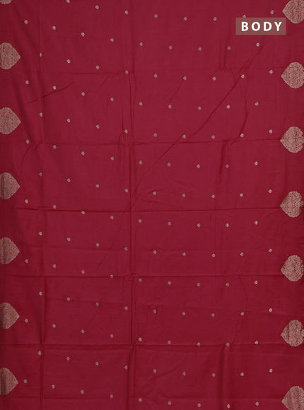 Semi chanderi saree tomato pink with allover zari woven buttas and zari woven butta border