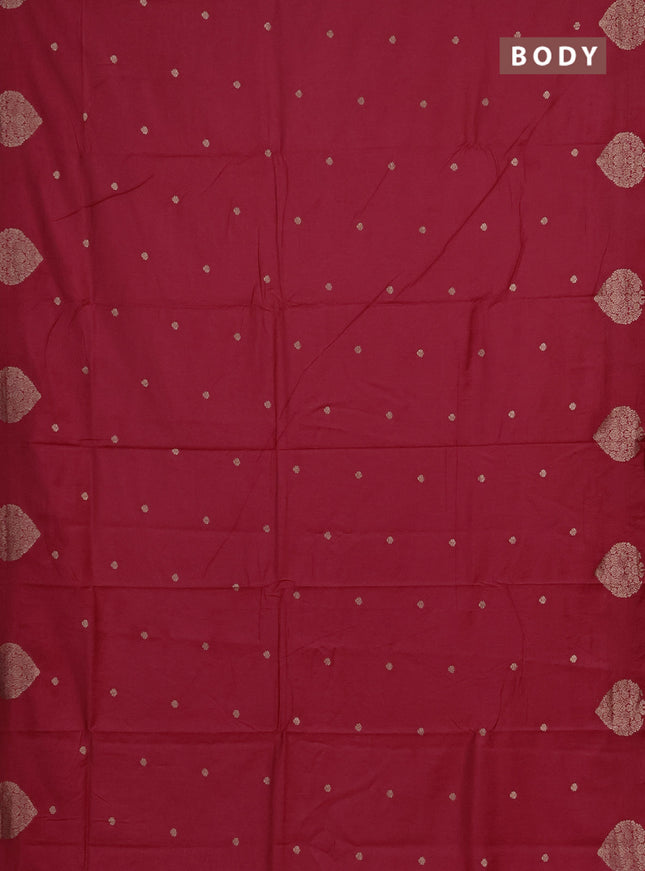 Semi chanderi saree tomato pink with allover zari woven buttas and zari woven butta border