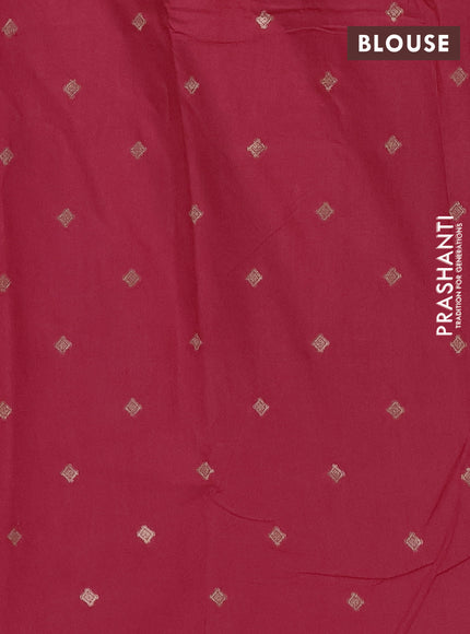 Semi chanderi saree tomato pink with allover zari woven buttas and zari woven butta border
