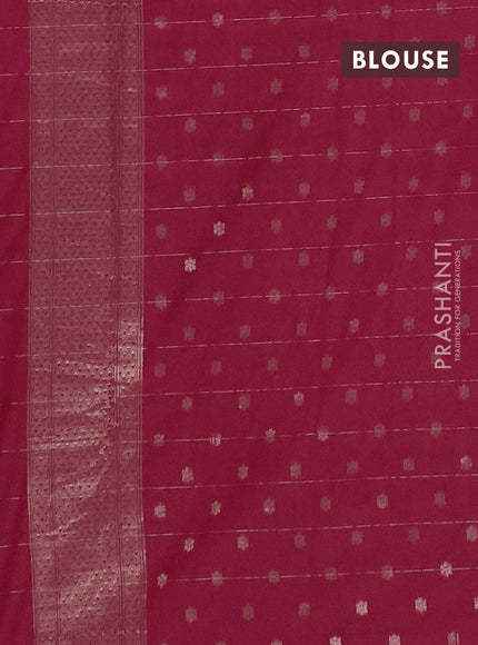 Semi chanderi saree pink with allover zari checks & buttas and zari woven border