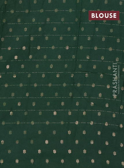 Semi chanderi saree green shade with allover zari checks & buttas and zari woven border