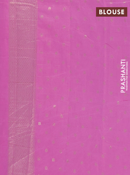 Semi chanderi saree light pink with allover zari checks & buttas and zari woven border