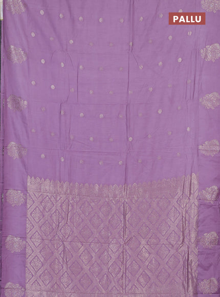 Semi chanderi saree pastel purple with allover zari woven buttas and zari woven butta border